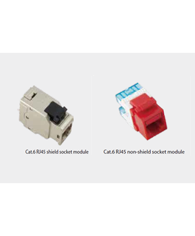 Cat.6 RJ45 shield, non-shield socket module
